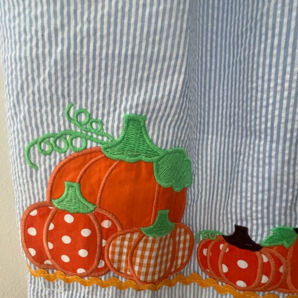 NWT Lil Cactus Girls Seersucker Pumpkin Dress - Sz 3T - Picture 2 of 7